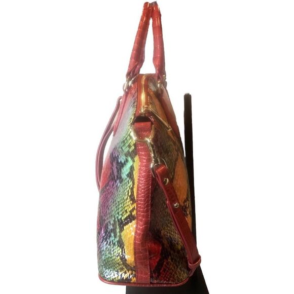 BRAHMIN Red Dragon Emperium Large Duxbury Satchel and Matching Ady Wallet - Picture 10 of 17